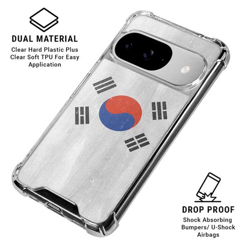 South Korean Flag Distressed Google Pixel 10 Clear Case